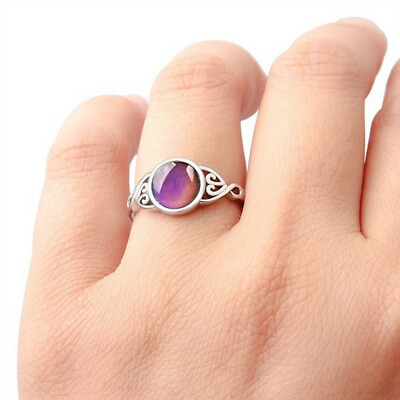 #ad #ad Multicolor Mood Temperature Color Change Band Ring 925 Silver Jewelry Size 6 10 C $2.59