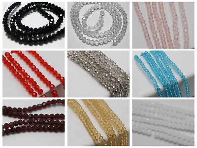 #ad 200 Pcs Crystal Glass 3mm Faceted Round Beads Color for Choice $2.63