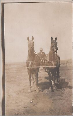 #ad RPPC Postcard Man Driving Team of Horses in Carriage $20.00