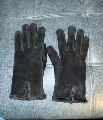 #ad Women’ Genuine Black Leather Gloves $11.00