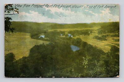 #ad Postcard Fort Ancient from Prospect Point Oregonia Ohio Antique D3 $5.49