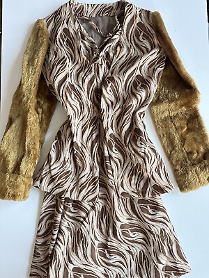 #ad Vintage Retro 2 Piece Handmade Swirl Halter Dress And Jacket $70.00