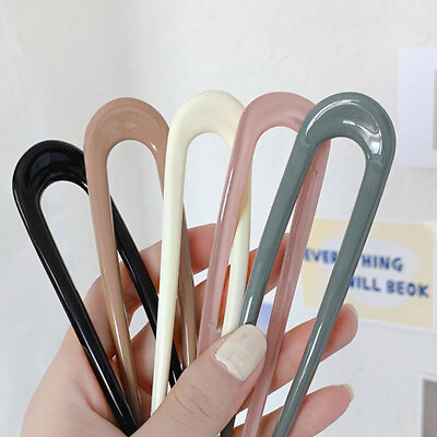 #ad Women Hair Pin U Shaped Fork Stick French Fashion Hairstyle Acrylic Hair Clips C $0.99