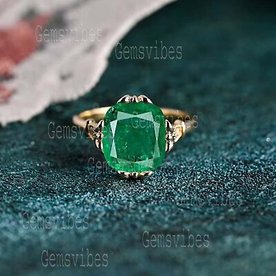 #ad Natural Colombian Emerald Ring For Women amp; Bridal Solid 925 Sterling Silver Ring $48.19