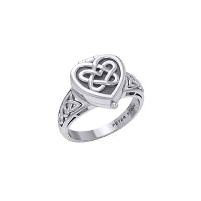 #ad Celtic Heart 925 Sterling Silver Poison Ring by Peter Stone Fine Jewelry $89.97
