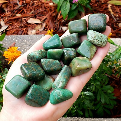 #ad Jade from Africa Tumbled amp; Polished Crystal Healing Natural gemstones 2pc set $11.95