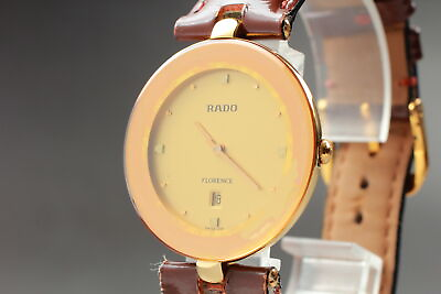 #ad Exc5 Rado Florence 160.3677.2 Gold Date Vintage Watch Quartz Swiss From JAPAN $169.90