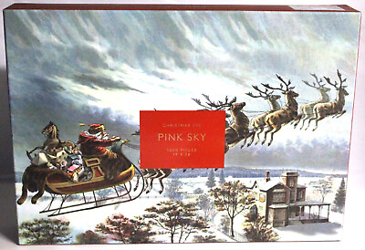 #ad Christmas 1000 Pc Jigsaw Puzzle Vintage Victorian Santa Sleigh Reindeer 19x26 $19.99