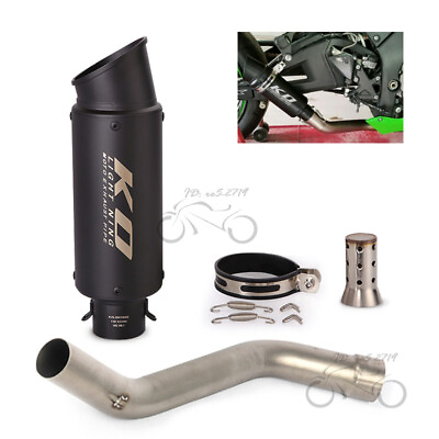 #ad Ninja ZX10R 2008 2020 Slip for Kawasaki Exhaust Tips Black Connect Pipe System $120.24