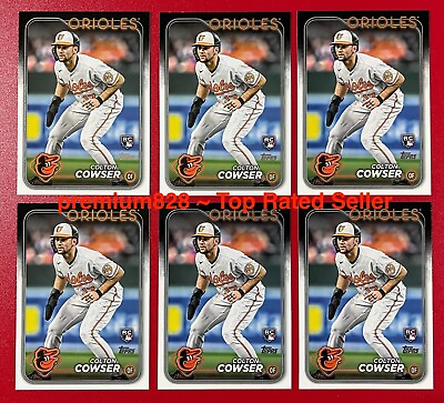 #ad x6 2024 Topps Series 1 COLTON COWSER Baltimore Orioles rc #257 Rookie Card Lot $5.94