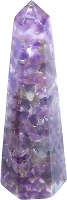 #ad Amethyst Wand Large Crystal Gemstones Healing Luck Crystal Wand with Crys $14.98
