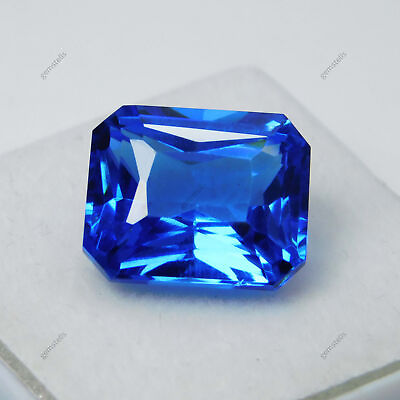 #ad 10 Ct Natural Blue Sapphire Certified Gemstone Loose Emerald Shape $20.58