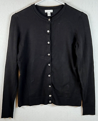 #ad Charter Club Black Cardigan Sweater Medium Pearl Buttons $24.99
