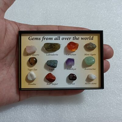 #ad Natural Rock Chakra Quartz Crystal Healing Mineral Gemstone Collection Set Decor $4.32