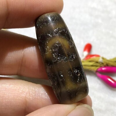 #ad Magic Power Old Tibetan Agate *2 Bodhi Tree* Amulet Dzi Bead PK037 $69.99