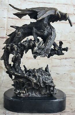 #ad Fine bronze sculpture China copper carved lucky beautiful dragon Figurine Decor $569.00