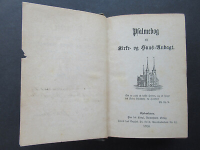 #ad Psalmebog Psalm Danish Antique Old Printed Christian Christianity Book 1886 $130.00