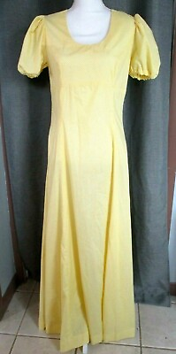 #ad CottageCore Dress Yellow Swiss Dot Prairie Handmade vintage summer maxi womens $47.98
