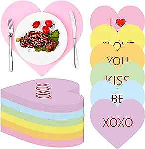 #ad Pcs Valentine#x27;s Day Paper Placemat Bulk 13.4”x 11.8” 100 Vivid Heart $30.89