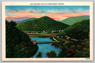 #ad Postcard Balcony Falls On James River Virginia VA $2.22