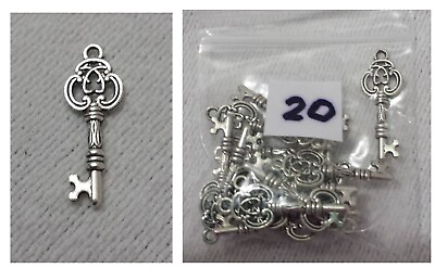 #ad Lot of 20 Craft Jewelry Making Metal Charm Ornate Key 1 1 8quot; Long Love Wisdom $7.54