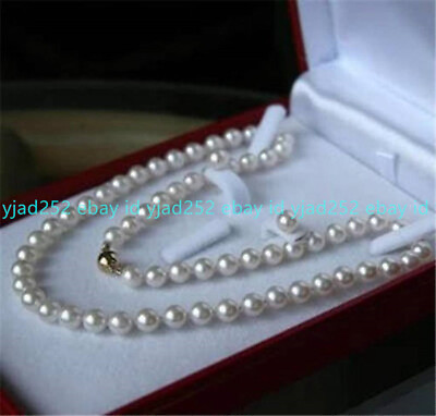 #ad Natural White Freshwater Cultured Pearl Necklace Earrings Set 14 48#x27;#x27; $33.99