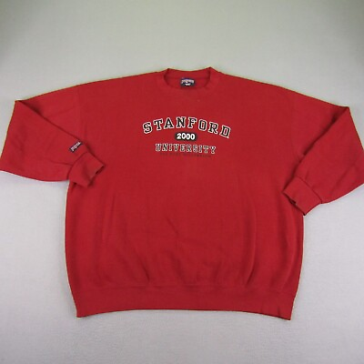 #ad Vintage Stanford University Sweatshirt Men XXL Red Crewneck Sweater Pullover Y2K $11.99