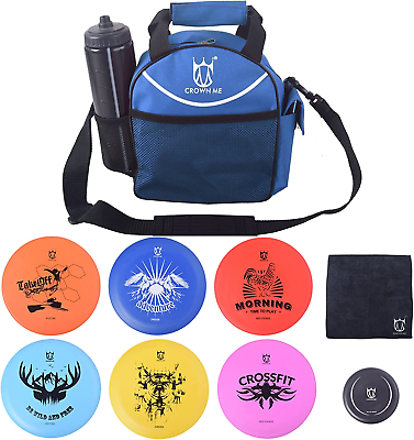 #ad Disc Golf Set with 6 Discs and Mini Disc and Starter Disc Golf Bag $42.99