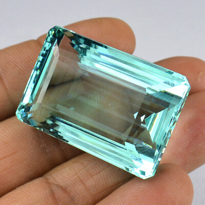 #ad Top Jewel 151 Ct Aquamarine 38 MM Emerald Cut Loose Gemstone $19.24