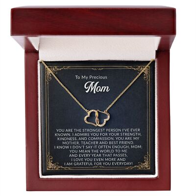 #ad To My Mom Necklace Mother Gift Christmas Birthday Diamond Hearts Necklace $212.46