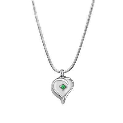 #ad Crystal Mini Heart Memorial Cremation Jewelry Urn Ashes Holder Necklace Emerald $35.99