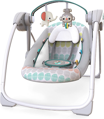 #ad Portable Automatic 6 Speed Baby Swing with Adaptable Speed Taggies Music Remo $77.76