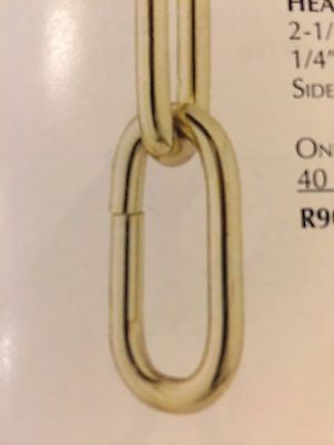 3#x27; Polished Brass Heavy Chandelier Chain Side Cut Brass Plated 110 LB Test $49.95