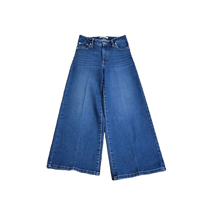 #ad Nine West Sterling Wide Leg Flare Stetch Denim Jeans Women#x27;s Size 4 Blue $27.99