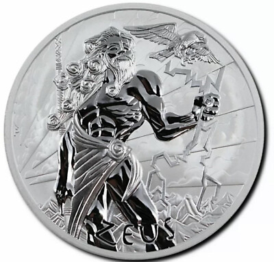 #ad 2020 Tuvalu Gods of Olympus Zeus 1oz Silver Coin $60.00