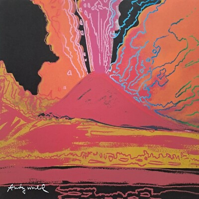 #ad 1980s Andy Warhol Signed Limited Edition Lithograph Vesuvius GBP 70.00