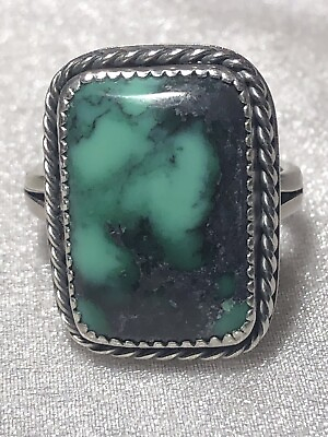 #ad Southwestern Natural Variscite Ring Turquoise’s sister Sterling Size 8 $74.95