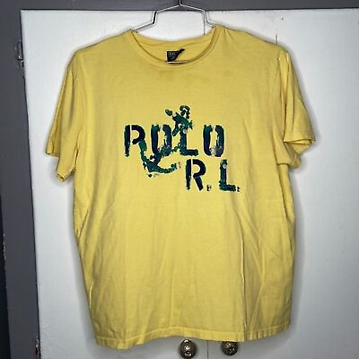 #ad Polo Ralph Lauren Men#x27;s Logo T shirt size Medium yellow anchor $30.00