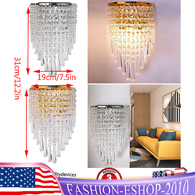 #ad Crystal Chandelier Wall Lamp Pendant Light Fixture Lighting Modern Gold Silver $30.92