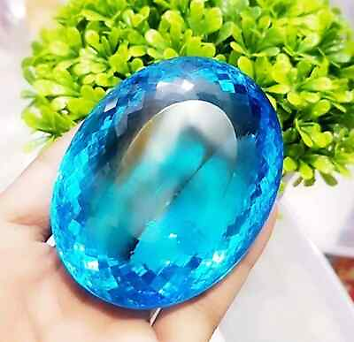 #ad Natural EGL Certified 3000 Ct Big Size ABlue ShinyTopaz Oval Cut LooseGemstone $195.89
