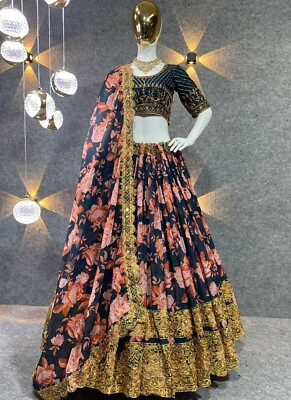 #ad New Trending Beautiful Georgette Lehenga Choli And Designer Dupatta For Women#x27;s $60.30