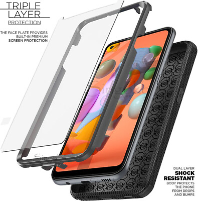 #ad RUGGED SHOCKPROOF FULL BODY TANK HYBRID Phone Case Cover BUILT SCREEN PROTECTOR $8.49