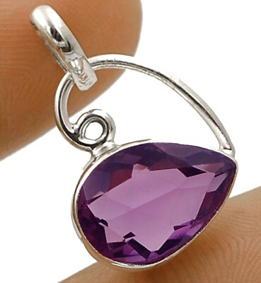 #ad 5CT Natural Amethyst 925 Solid Sterling Silver Pendant Jewelry 1#x27;#x27; Long NW10 5 $26.99