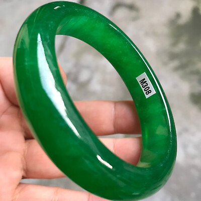 #ad 55X48mm Natural Ellipse Ice Green Ancient Jadeite Jade Bracelets Bracelet Bangle $55.20