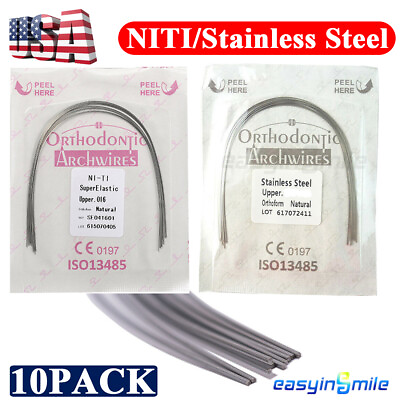 #ad Dental Ortho Arch Wire NITI Stainless Steel Rectangular Orthodontic Wire 10 Pack $26.99