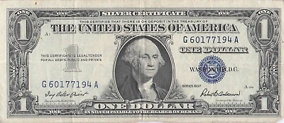 #ad 1957 $1 Silver Certificate Wow LQQK 10 Available $3.95