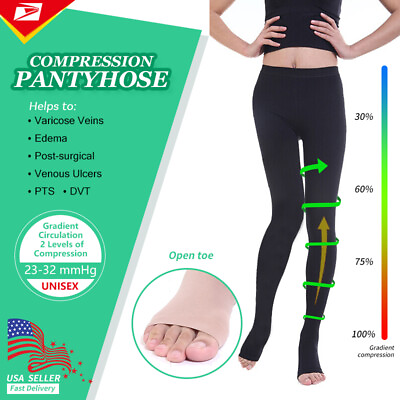 #ad Compression Pantyhose Support Stockings Hose Best Comfort FitCirculationTravel $30.69