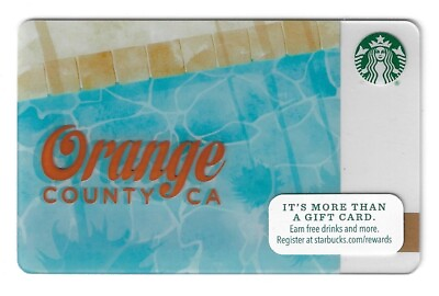 #ad Starbucks USA 2015 ORANGE COUNTY California Card POOL New Mint $12.95