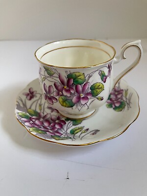 #ad Royal Albert Hand Painted Bone China February Violets Flower Of The Month Series $15.00