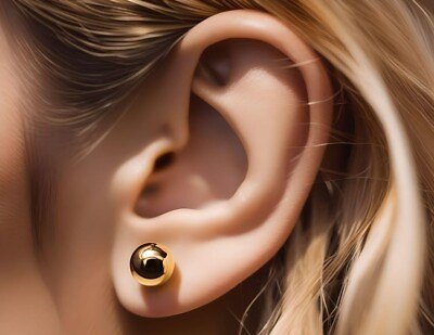 #ad 14k Gold Ball Stud Earring $25.99